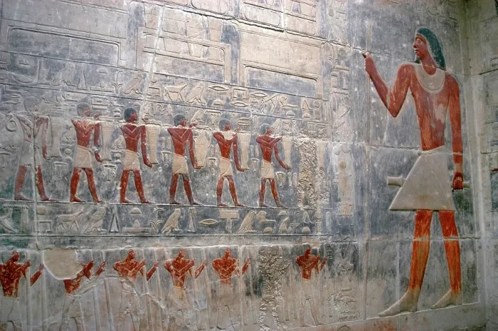 Framed Print : Offering bearers and deceased's portrait, polychrome relief, Mastaba of Kagemni, Saqqara, Egypt, 2003 Creator: Unknown. Offering bearers and deceased's portrait, polychrome relief, Mastaba of Kagemni, Saqqara, Egypt, 2003 Creator: Unknown Framed Print : Offering bearers and deceased's portrait, polychrome relief, Mastaba of Kagemni, Saqqara, Egypt, 2003 Creator: Unknown. Offering bearers and deceased's portrait, polychrome relief, Mastaba of Kagemni, Saqqara, Egypt, 2003 Creator: Unknown