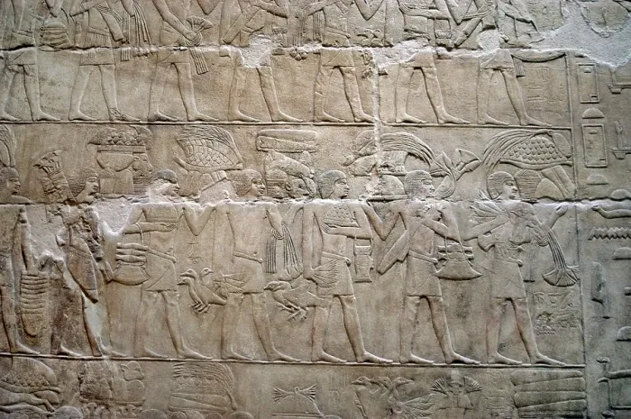 Framed Print : Offering bearers relief, Mastaba of Kagemni, Saqqara, Egypt, Old Kingdom, 2350 BC (2019). Creator: Unknown Framed Print : Offering bearers relief, Mastaba of Kagemni, Saqqara, Egypt, Old Kingdom, 2350 BC (2019). Creator: Unknown