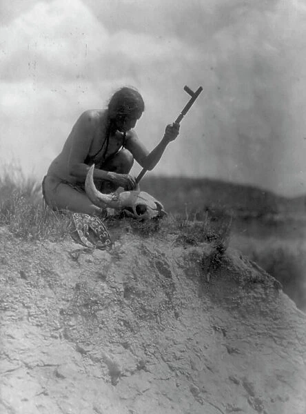 The offering-Hu Kalowa Pi ceremony, 1907, c1907. Creator: Edward Sheriff Curtis