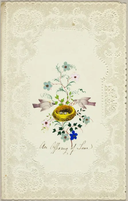 Framed Print : An Offering of Love (valentine), c. 1840. Creator: George Kershaw Framed Print : An Offering of Love (valentine), c. 1840. Creator: George Kershaw