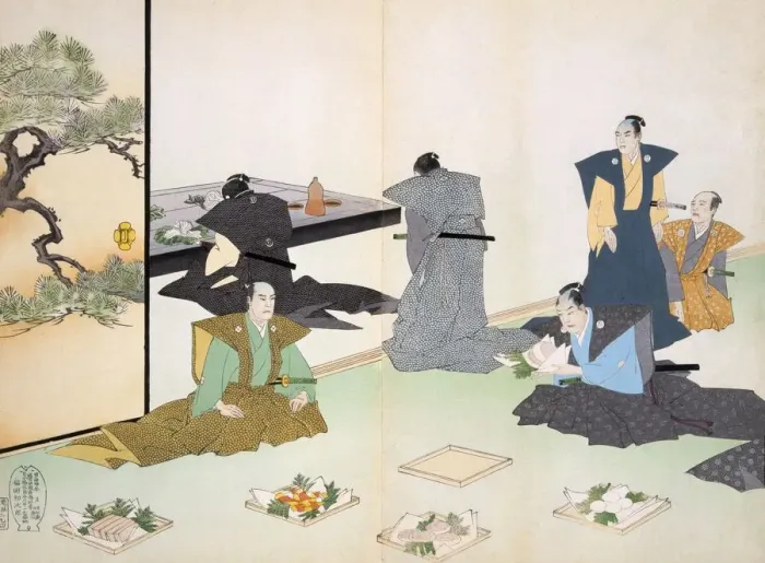 Framed Print : Offerings of Food, 19th Century. Creator: Japanese School (19th century) Framed Print : Offerings of Food, 19th Century. Creator: Japanese School (19th century)