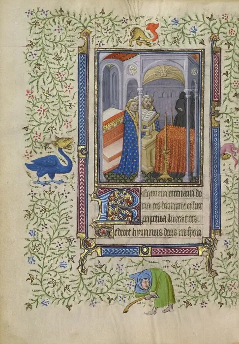 Framed Print : Office of the Dead; Book of Hours, about 1410. Creator: Unknown Framed Print : Office of the Dead; Book of Hours, about 1410. Creator: Unknown