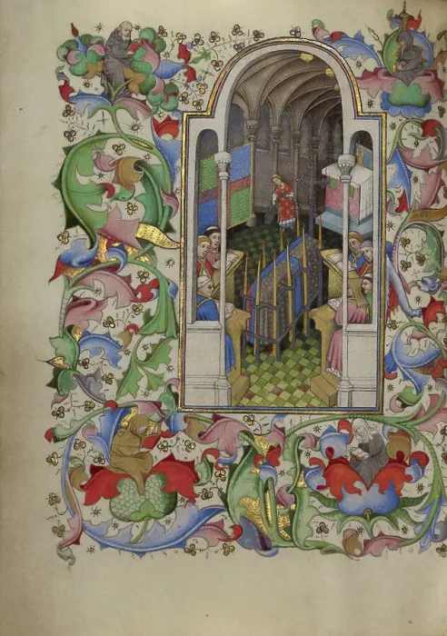 Framed Print : Office of the Dead; Book of Hours, about 1450-1455. Creator: Master of Guillebert de Mets