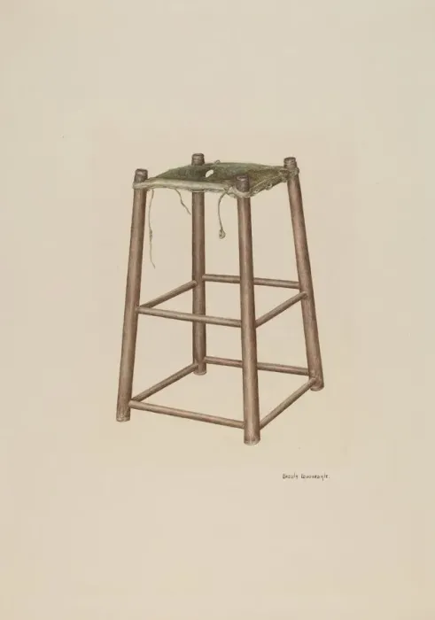 Framed Print : Office High Stool, c. 1940. Creator: Ursula Lauderdale Framed Print : Office High Stool, c. 1940. Creator: Ursula Lauderdale