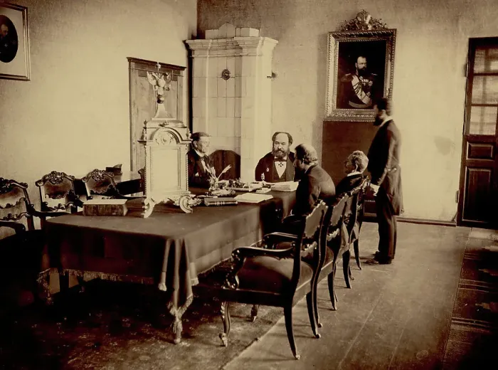 Framed Print : Office interior of the pre-reform Krasnoyarsk City Court, 1890. Creator: Unknown Framed Print : Office interior of the pre-reform Krasnoyarsk City Court, 1890. Creator: Unknown