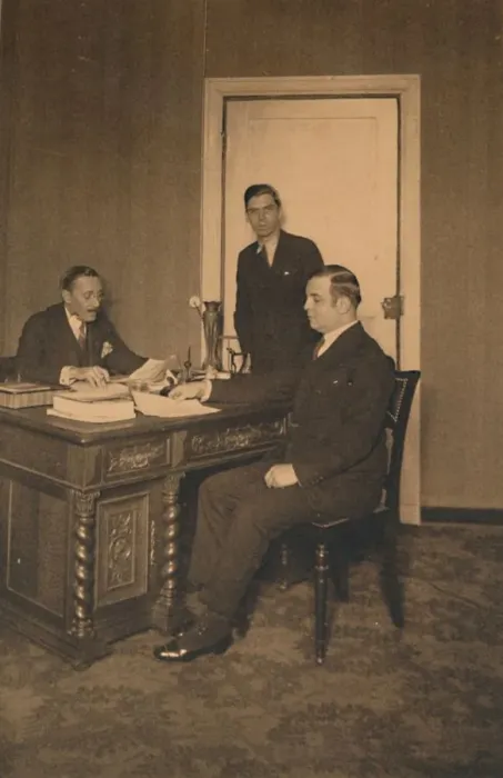 Framed Print : Office of the Secretary at the Cuban Embassy in Brussels, Belgium, 1927. Creator: Unknown