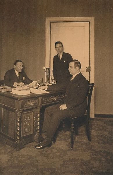 Office of the Secretary at the Cuban Embassy in Brussels, Belgium, 1927. Creator: Unknown