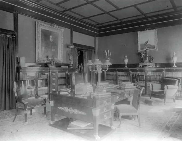 Framed Print : Office in Senator Philander Knox house, Washington, D.C. between 1890 and 1950. Creator: Frances Benjamin Johnston Framed Print : Office in Senator Philander Knox house, Washington, D.C. between 1890 and 1950. Creator: Frances Benjamin Johnston