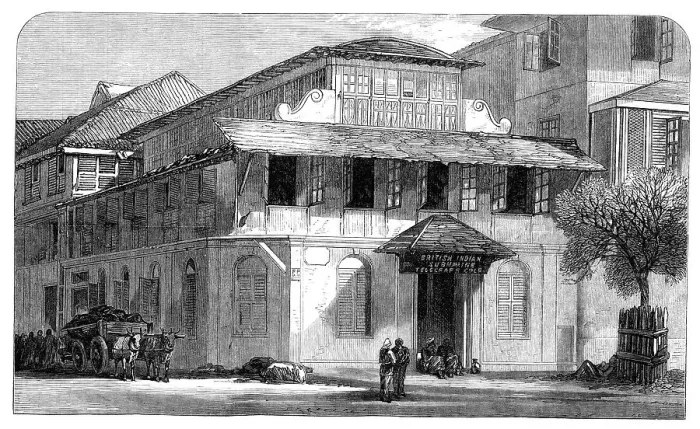 Framed Print : Office of the Telegraph Company at Bombay, 1870. Creator: Unknown Framed Print : Office of the Telegraph Company at Bombay, 1870. Creator: Unknown