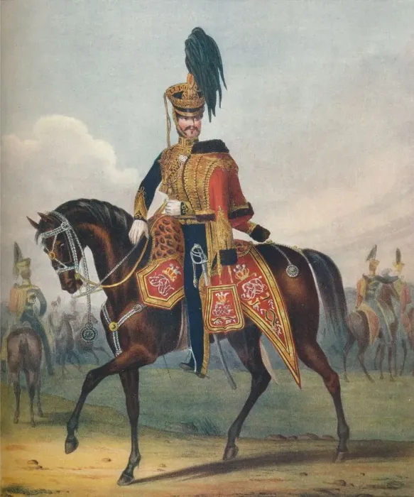 Framed Print : Officer of the 10th (the Prince of Waless Own) Royal Regiment of Hussars, 19th century (1909). Artists: Ralph Nevill, L Mansion,s Eschauzier Framed Print : Officer of the 10th (the Prince of Waless Own) Royal Regiment of Hussars, 19th century (1909). Artists: Ralph Nevill, L Mansion,s Eschauzier