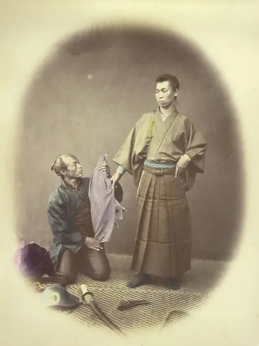 Framed Print : An Officer and his Attendant, 1866-1867. Creator: Felice Beato Framed Print : An Officer and his Attendant, 1866-1867. Creator: Felice Beato