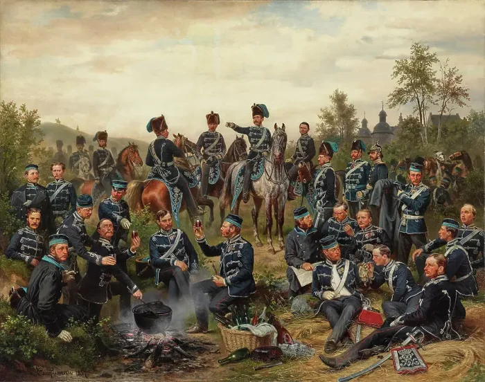 Framed Print : The officer corps of the 8th Royal Prussian Hussar Regiment, 1857. Creator: Camphausen, Wilhelm (1818-1885) Framed Print : The officer corps of the 8th Royal Prussian Hussar Regiment, 1857. Creator: Camphausen, Wilhelm (1818-1885)
