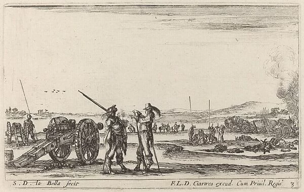 Officer Giving Orders to a Sentinel, c. 1641. Creator: Stefano della Bella