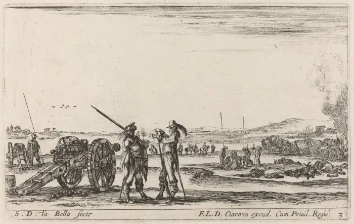 Framed Print : Officer Giving Orders to a Sentinel, c. 1641. Creator: Stefano della Bella Framed Print : Officer Giving Orders to a Sentinel, c. 1641. Creator: Stefano della Bella