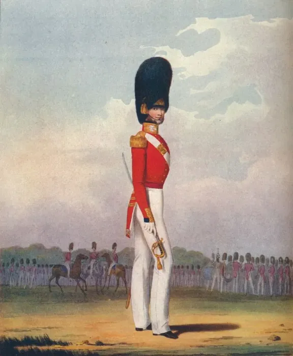 Framed Print : Officer, Grenadier Guards, 19th century (1909). Artists: Ralph Nevill, L Mansion,s Eschauzier Framed Print : Officer, Grenadier Guards, 19th century (1909). Artists: Ralph Nevill, L Mansion,s Eschauzier