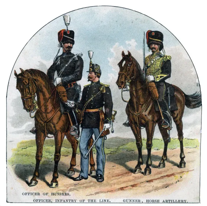 Framed Print : Officer of Hussars, Officer, infantry of the Line, Gunner, horse artillery, 19th century Framed Print : Officer of Hussars, Officer, infantry of the Line, Gunner, horse artillery, 19th century