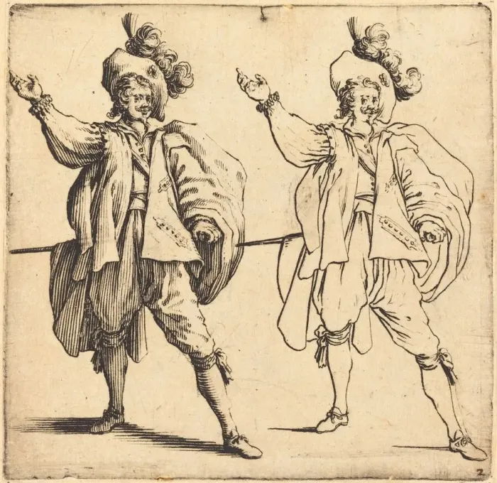Framed Print : Officer with Large Plume, Front View, 1617 and 1621. Creator: Jacques Callot Framed Print : Officer with Large Plume, Front View, 1617 and 1621. Creator: Jacques Callot
