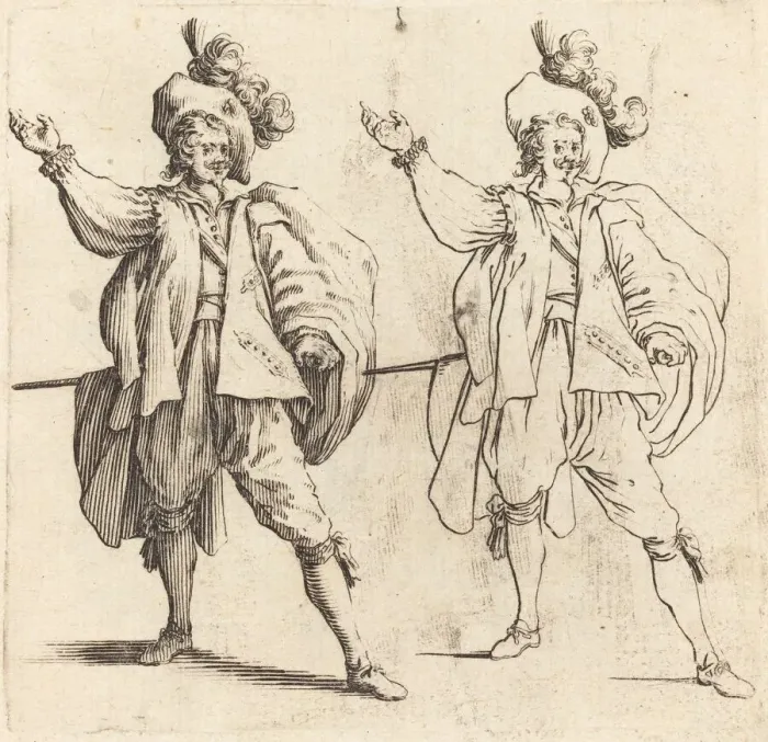 Framed Print : Officer with Large Plume, Front View, 1617 and 1621. Creator: Jacques Callot Framed Print : Officer with Large Plume, Front View, 1617 and 1621. Creator: Jacques Callot