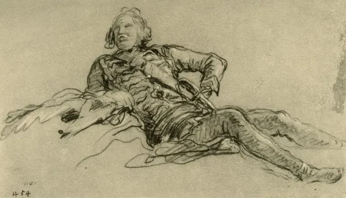 Framed Print : Officer resting, 1752-1753, (1928). Artist: Giovanni Battista Tiepolo Framed Print : Officer resting, 1752-1753, (1928). Artist: Giovanni Battista Tiepolo