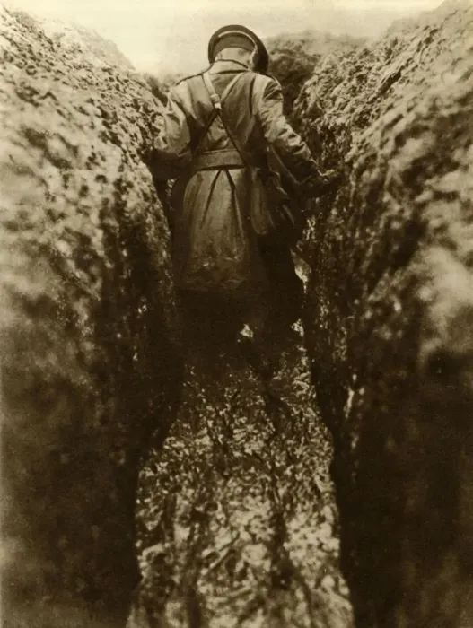 Framed Print : An officer in the trenches, France, First World War, 1916, (1935). Creator: Unknown Framed Print : An officer in the trenches, France, First World War, 1916, (1935). Creator: Unknown