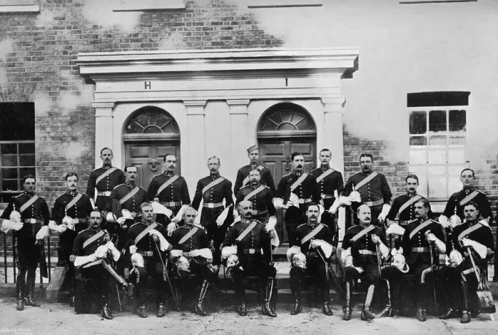 Framed Print : The officers of the 1st Royal Dragoons, Island Bridge Barracks, Dublin, Ireland, 1896. Artist: J Robinson & Son Framed Print : The officers of the 1st Royal Dragoons, Island Bridge Barracks, Dublin, Ireland, 1896. Artist: J Robinson & Son