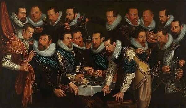 Officers and other civic guardsmen of the XIth District of Amsterdam, under the command... 1613. Creator: Jan Tengnagel