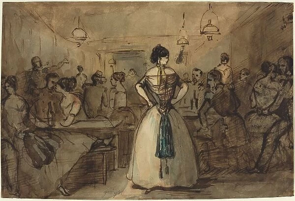 Officers and Courtesans in an Interior, 19th century. Creator: Constantin Guys