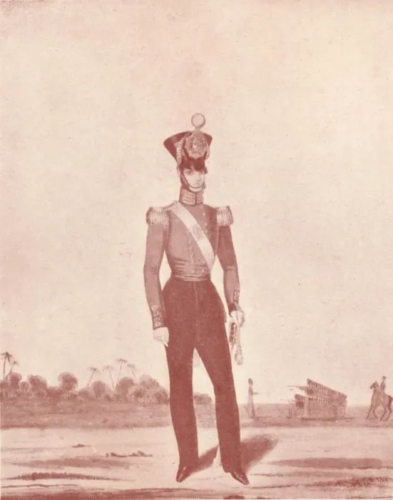Framed Print : Officers of the Madras Army (Infantry on the Line), c1837-1843, (1909). Artist: William Hunsley Framed Print : Officers of the Madras Army (Infantry on the Line), c1837-1843, (1909). Artist: William Hunsley