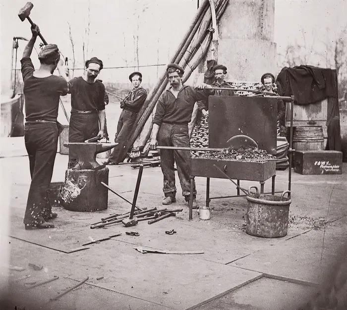 Framed Print : Officers of U. S. S. Hunchback, 1861-65. Creator: Unknown Framed Print : Officers of U. S. S. Hunchback, 1861-65. Creator: Unknown