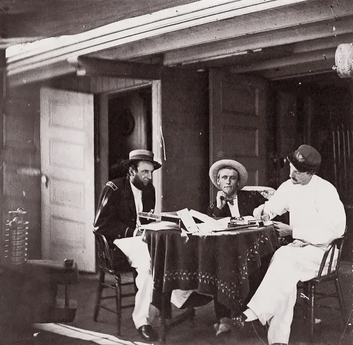 Framed Print : Officers of U. S. S. Hunchback, 1861-65. Creator: Unknown Framed Print : Officers of U. S. S. Hunchback, 1861-65. Creator: Unknown