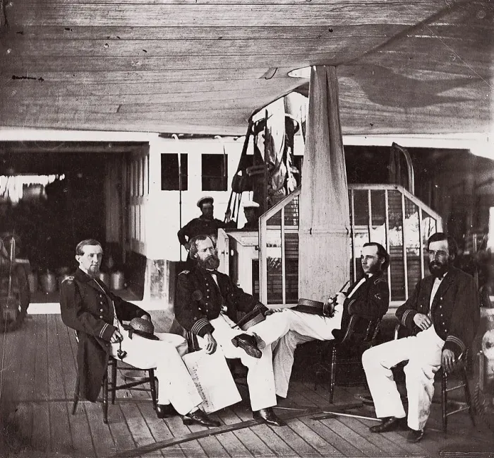 Framed Print : Officers of U. S. S. Hunchback, 1861-65. Creator: Unknown