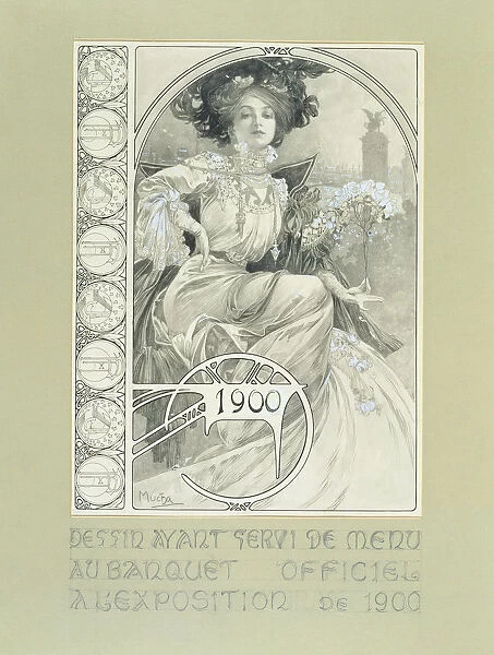 Official Banquet of the Paris International Exhibition 1900. Design for the menu