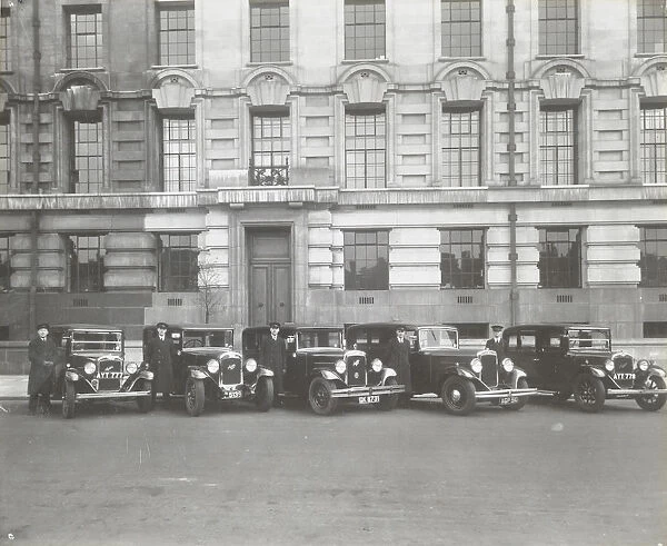 Official London County Council cars and chauffeurs, County Hall, London, 1935