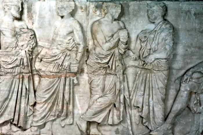 Framed Print : Officials, frieze from the Parthenon, 438-432 BC Framed Print : Officials, frieze from the Parthenon, 438-432 BC