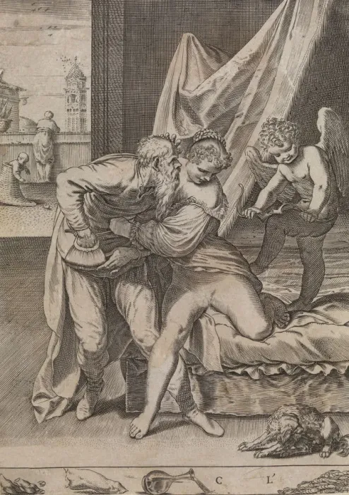 Framed Print : Ogni cosa vince l oro, ca. 1590-95. Creator: Agostino Carracci Framed Print : Ogni cosa vince l oro, ca. 1590-95. Creator: Agostino Carracci