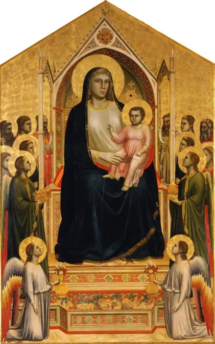 Framed Print : The Ognissanti Madonna, ca 1310. Artist: Giotto di Bondone (1266-1377) Framed Print : The Ognissanti Madonna, ca 1310. Artist: Giotto di Bondone (1266-1377)