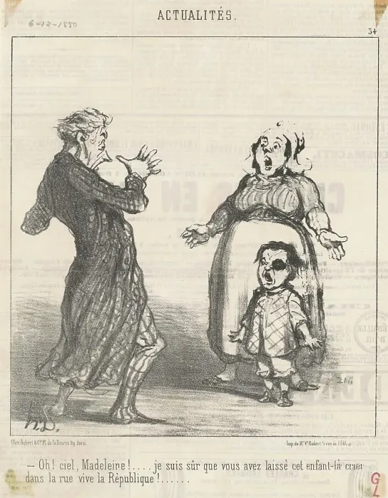 Framed Print : Oh! Ciel Madeleine!... 19th century. Creator: Honore Daumier Framed Print : Oh! Ciel Madeleine!... 19th century. Creator: Honore Daumier