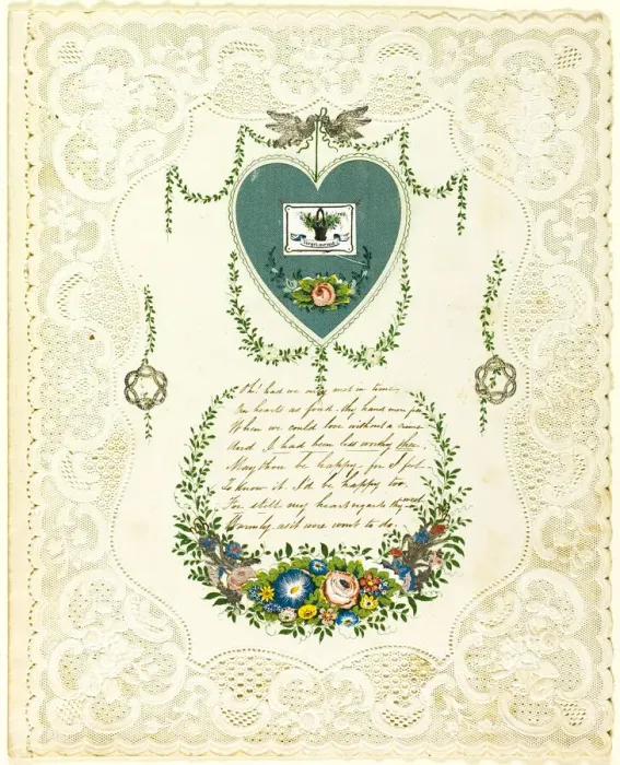 Framed Print : Oh, Had We Only Met in Time (valentine), c. 1850. Creator: George Meek Framed Print : Oh, Had We Only Met in Time (valentine), c. 1850. Creator: George Meek