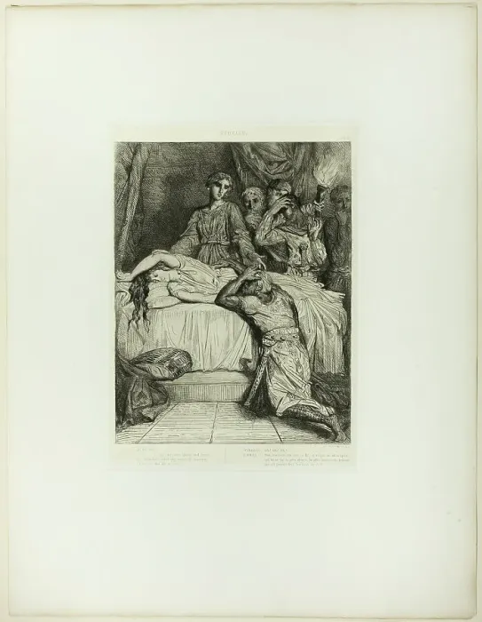 Framed Print : Oh! Oh! Oh!, plate fourteen from Othello, 1844. Creator: Theodore Chasseriau Framed Print : Oh! Oh! Oh!, plate fourteen from Othello, 1844. Creator: Theodore Chasseriau