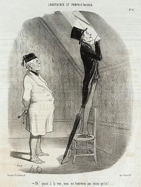 Oh! Quant à la vue, vous ne trouverez pas mieux qu'ici!, 1847. Creator: Honore Daumier