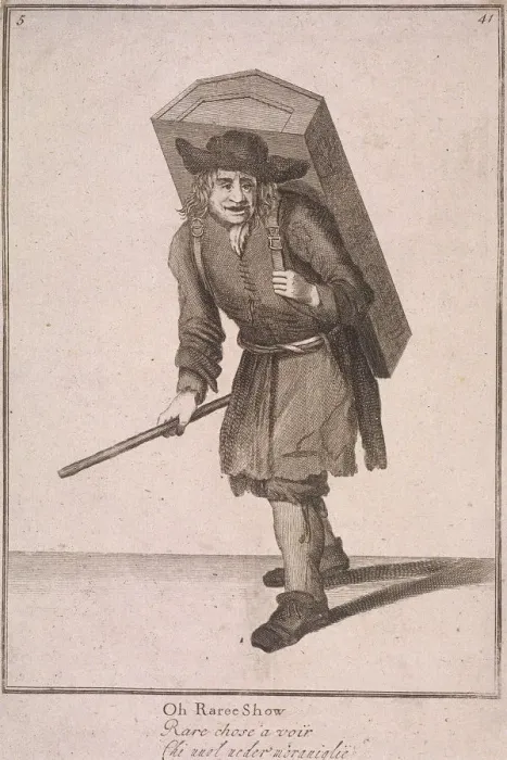Framed Print : Oh Raree Show, Cries of London, (1688?) Framed Print : Oh Raree Show, Cries of London, (1688?)