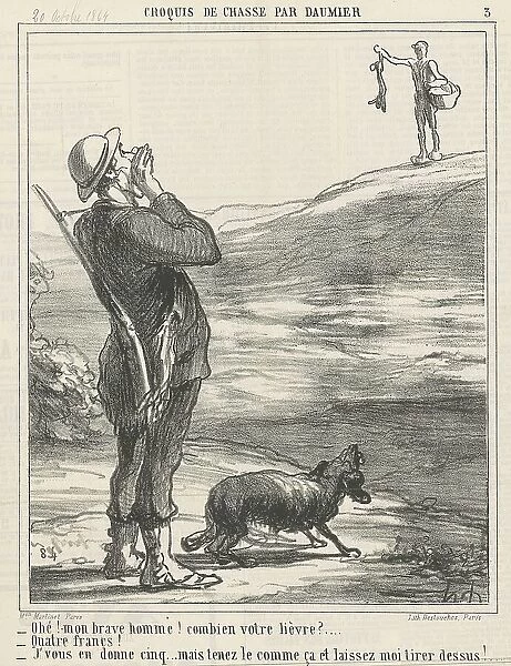 Ohé!... Combien votre lievre?... 19th century. Creator: Honore Daumier