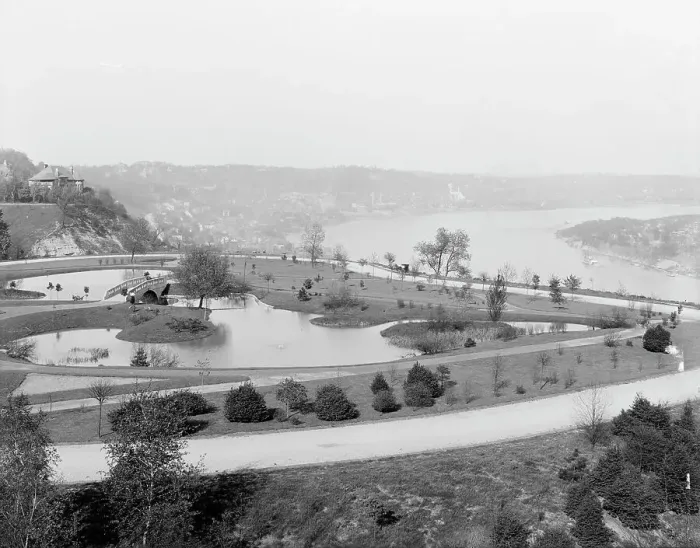 Framed Print : Up the Ohio from Eden Park, Cincinnati, Ohio, between 1900 and 1910. Creator: Unknown Framed Print : Up the Ohio from Eden Park, Cincinnati, Ohio, between 1900 and 1910. Creator: Unknown