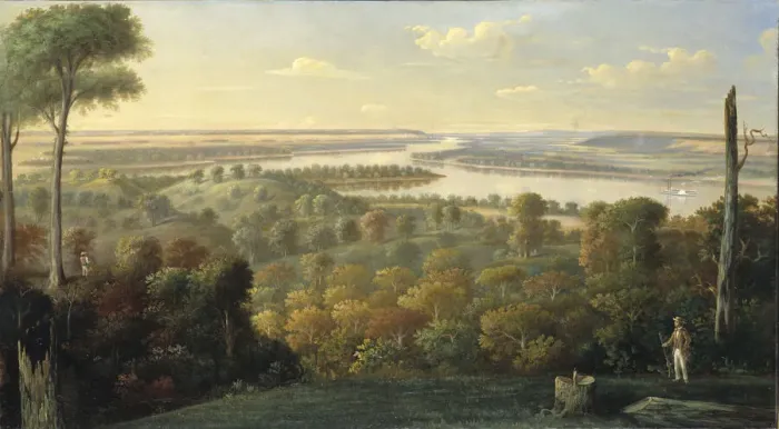 Framed Print : On the Ohio River, ca. 1840. Creator: Unknown Framed Print : On the Ohio River, ca. 1840. Creator: Unknown