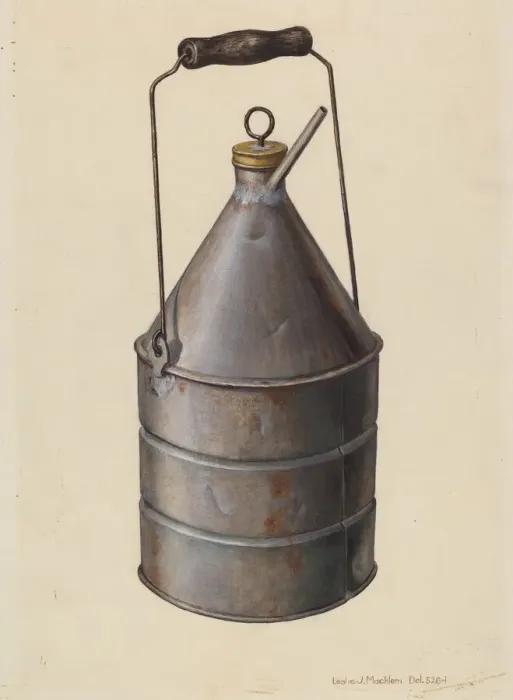 Framed Print : Oil Can, c. 1939. Creator: Leslie Macklem Framed Print : Oil Can, c. 1939. Creator: Leslie Macklem