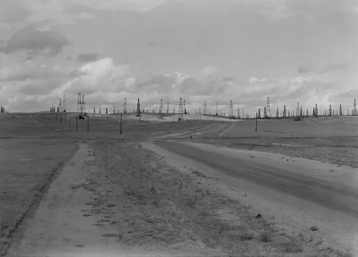 Framed Print : Oil fields, Kern County, California, 1938. Creator: Dorothea Lange Framed Print : Oil fields, Kern County, California, 1938. Creator: Dorothea Lange