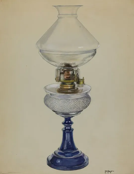 Framed Print : Oil Lamp, c. 1936. Creator: Ralph Atkinson Framed Print : Oil Lamp, c. 1936. Creator: Ralph Atkinson