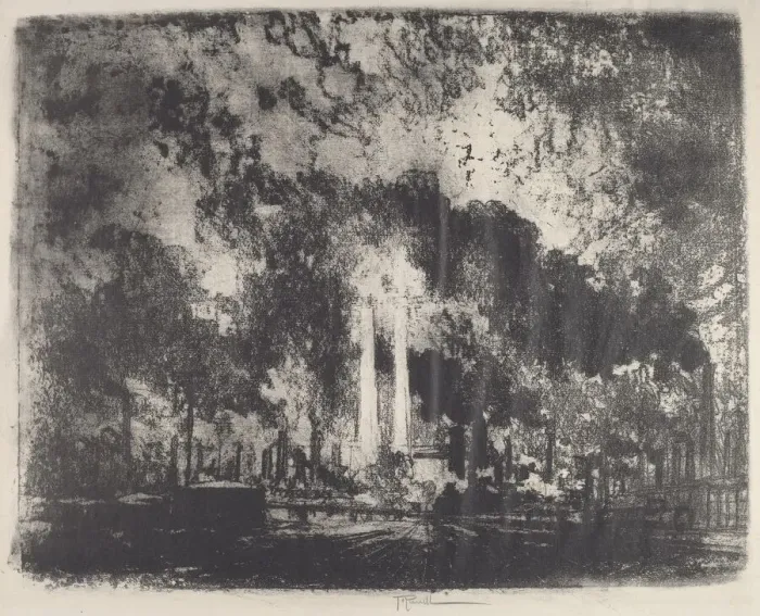 Framed Print : Oil Refining, Whiting, Indiana, 1915. Creator: Joseph Pennell Framed Print : Oil Refining, Whiting, Indiana, 1915. Creator: Joseph Pennell