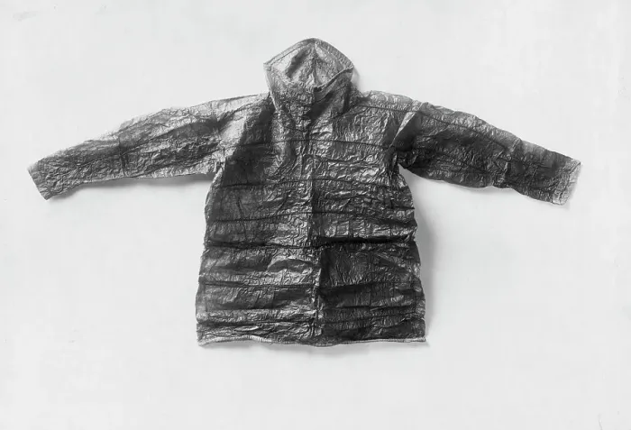 Framed Print : Oil skin jacket, made of bladder, 1929. Creator: Unknown Framed Print : Oil skin jacket, made of bladder, 1929. Creator: Unknown