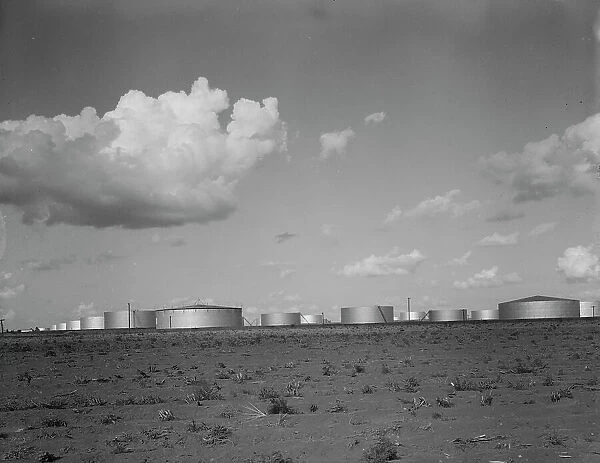 Oil tank farm near Odessa, Texas, 1937. Creator: Dorothea Lange